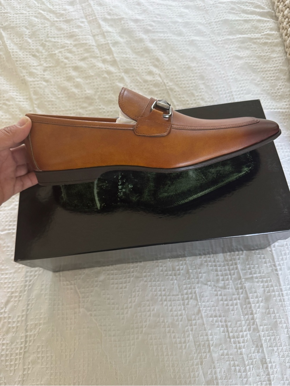 Magnanni Tan/Brown Leather Bit Slip-Ons - Picture 3 of 8